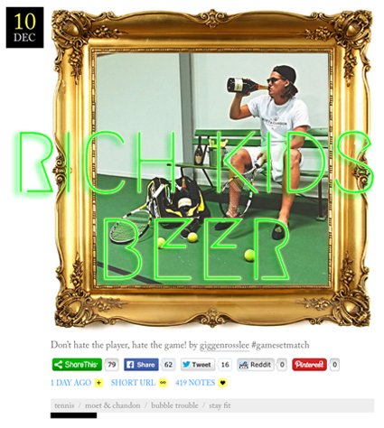 Rich Kids Beer, 12 Dec 2014 — figure on a tennis court, green neon