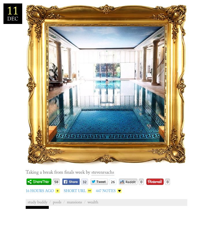 An original Rich Kids of Instagram post: an indoor pool in a gilded frame