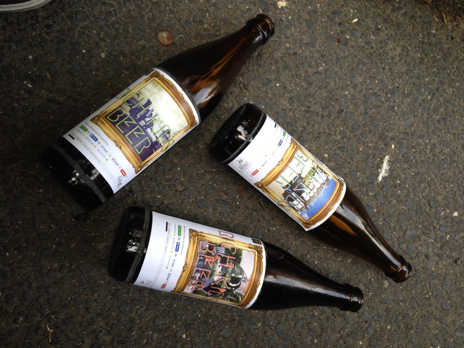 Bottles left on the pavement